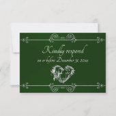 Cartons Réponse Romantic Silver Scroll Heart on Emerald (Devant)
