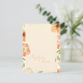 Cartons Réponse Romantic Soft Peach QR Code Garden Floral Wedding (Debout devant)