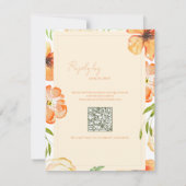 Cartons Réponse Romantic Soft Peach QR Code Garden Floral Wedding (Dos)