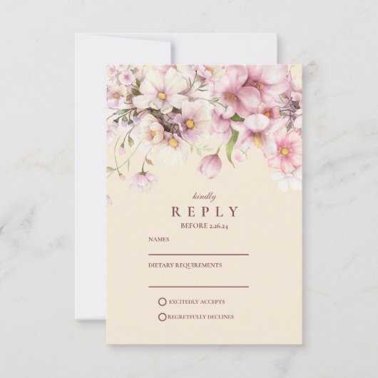 Cartons Réponse Romantic Spring Blossom Wedding (Devant)