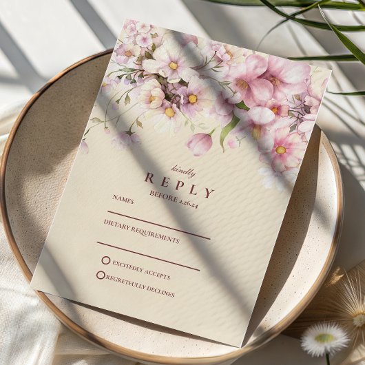 Cartons Réponse Romantic Spring Blossom Wedding
