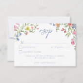 Cartons Réponse Romantic Spring Wildflower Garden Wedding QR (Devant)