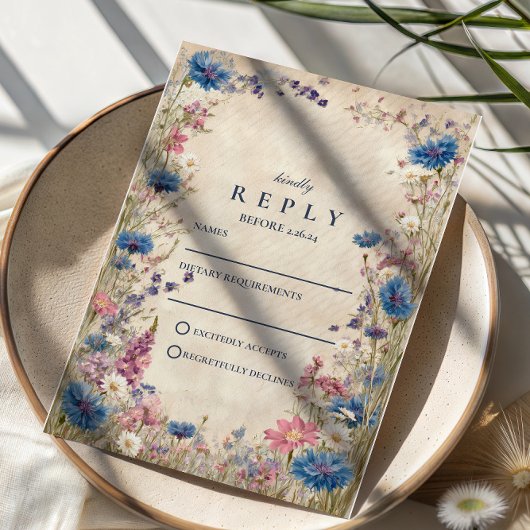 Cartons Réponse Romantic Spring Wildflower Wedding