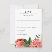 Cartons Réponse Romantic Watercolor Bouquet Wedding Reply (Devant)