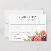 Cartons Réponse Romantic Watercolor Bouquet Wedding Reply (Devant)