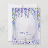 Cartons Réponse Romantic Wisteria Floral Arch QR Code Wedding (Devant)