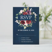 Cartons Réponse Romantique aquarelle rose florale rouge bordeaux (Debout devant)