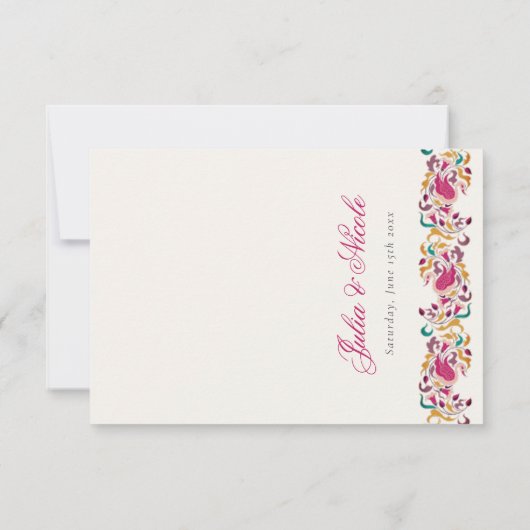 Cartons Réponse Romantique classique Pearl Swan Mariage de cadre f (Dos)