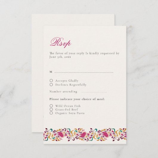 Cartons Réponse Romantique classique Pearl Swan Mariage de cadre f (Devant / Derrière)