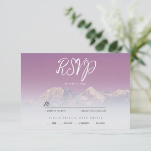 Cartons Réponse Romantique coucher de soleil violet montagnes enne