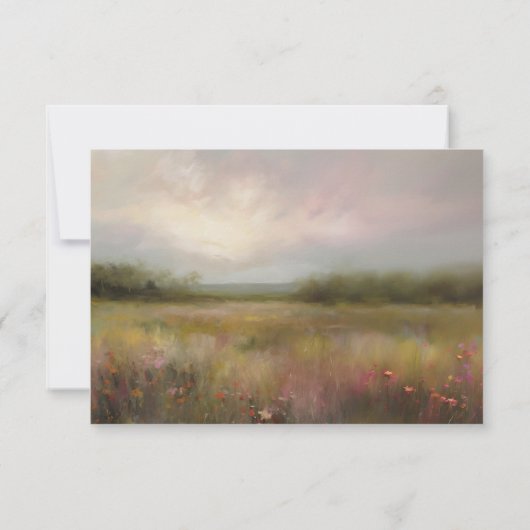 Cartons Réponse Romantique Élégant Impressionniste Mariage paysage (Dos)