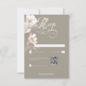 Cartons Réponse Romantique Ethéal Neutre Beige Floral Code QR (Devant)