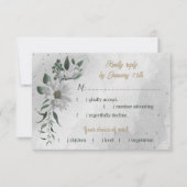 Cartons Réponse romantique fleurs blanches verdure choix de repas (Devant)