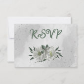 Cartons Réponse romantique fleurs blanches verdure choix de repas (Dos)