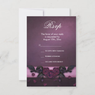Cartons Réponse Romantique gothique Roses et pétales Anniversaire