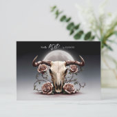 Cartons Réponse Romantique Médiéval Mariage crâne de vache florale (Debout devant)