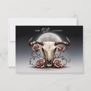 Cartons Réponse Romantique Médiéval Mariage crâne de vache florale