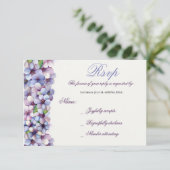 Cartons Réponse Romantique Poétique Lilac Aquarelle Mariage Floral (Debout devant)