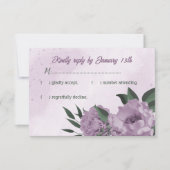 Cartons Réponse romantique pourpre fleurs vert feuille mariage (Devant)