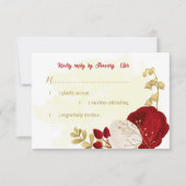 Cartons Réponse Romantique rouge foncé & fleurs blanches (Devant)