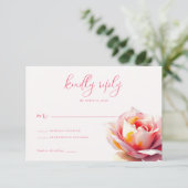 Cartons Réponse Rose aquarelle corail doux (Debout devant)