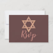 Cartons Réponse Rose bat mitzvah Gold Modern Faux Parties scintill (Dos)