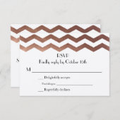 Cartons Réponse Rose bilingue Gold Chevron Mariage InvitationRSVP (Devant / Derrière)