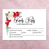 Cartons Réponse Rose blanche rouge Mariage floral