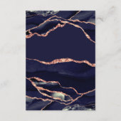 Cartons Réponse Rose bleu de la marine moderne Mariage d'agrafe or (Dos)