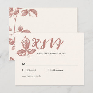 Cartons Réponse Rose chaud rustique Whimsical Mariage floral