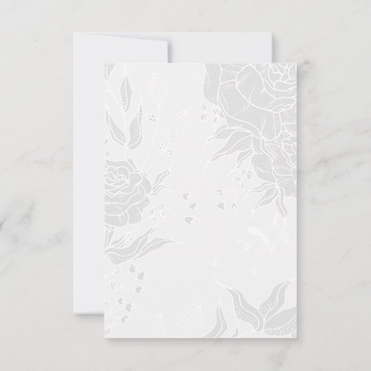 Cartons Réponse Rose clair simple Cuivre gris Mariage floral (Dos)