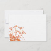 Cartons Réponse Rose corail et Fleurs sauvages turquoise mariage R (Dos)