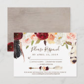 Cartons Réponse Rose de chasse et de chasse Dream Catcher Mariage  (Devant / Derrière)