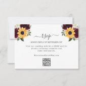 Cartons Réponse Rose de tournesol Rustique QR Code Mariage (Devant)