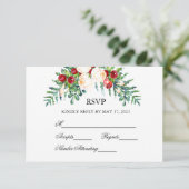 Cartons Réponse Rose et Berry Mariage de tiges d'aquarelle (Debout devant)