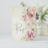 Cartons Réponse Rose et lys délicats modernes rose et vert (Debout devant)