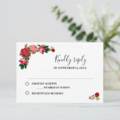 Cartons Réponse Rose Floral Garland Mariage (Debout devant)