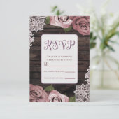 Cartons Réponse Rose florale rose poussiéreux Rustique Bois et den (Debout devant)