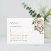 Cartons Réponse Rose Gold 3D Roses Mariage (Debout devant)