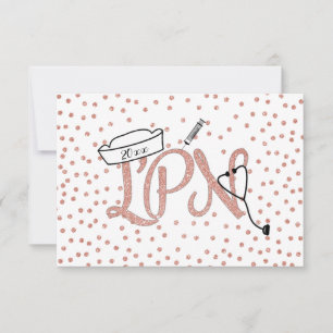 Cartons Réponse Rose Gold Confetti LPN fête de graduation