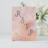 Cartons Réponse Rose Gold Faux Foil Texture et Foliage (Debout devant)