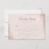 Cartons Réponse Rose Gold Shimmer Élégant mariage (Devant)