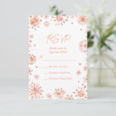 Cartons Réponse Rose Gold Snowflakes hiver (Debout devant)