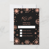Cartons Réponse Rose Gold Snowflakes hiver (Devant)