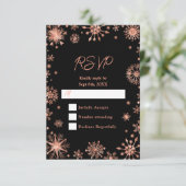 Cartons Réponse Rose Gold Snowflakes hiver (Debout devant)