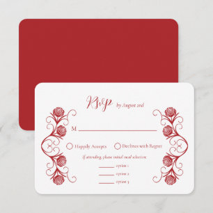 Cartons Réponse Rose gothique moderne torréfier Crimson Mariage r