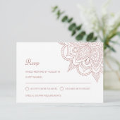 Cartons Réponse Rose indien élégant Gold Mehndi Mariage hindou (Debout devant)