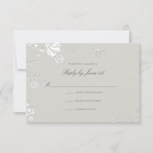 Cartons Réponse Rose Ivory Sonnet Formel Classique Mariage Éthéré