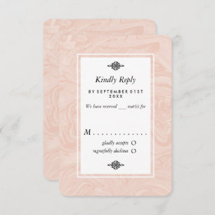 Cartons Réponse Rose marbré Élégant mariage vintage marbré