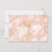 Cartons Réponse Rose mariage et marbre d'or (Dos)